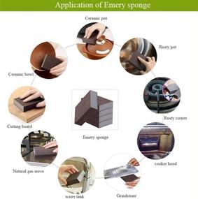 img 3 attached to 🧽 Foamworld 6Pcs Emery Nano Sponge | Powerful Carborundum Kitchen Cleaning Tool | No Odor | Durable & Thick | Just Add Water | Perfect for Descaling, Rust, Dish & Bathroom Cleaning Pads (Brown)