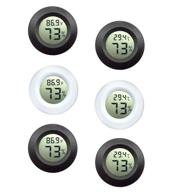6-pack mini hygrometer thermometer - digital lcd monitor for humidors, greenhouse, garden, 🌡️ cellar, cars, baby rooms - fahrenheit or celsius meter - indoor hygrometer & thermometer logo