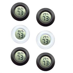 img 4 attached to 6-Pack Mini Hygrometer Thermometer - Digital LCD Monitor for Humidors, Greenhouse, Garden, 🌡️ Cellar, Cars, Baby Rooms - Fahrenheit or Celsius Meter - Indoor Hygrometer & Thermometer