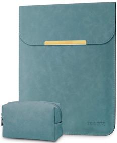 img 4 attached to TOWOOZ Laptop Sleeve Case - Dark Blue, Compatible with MacBook 💻 Pro/Air, iPad Pro, Dell XPS, Surface Pro X - Faux Suede Leather