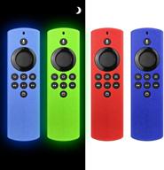 📺 [pack of 4] silicone protective case for tv stick lite remote 2020 - remote cover for alexa voice remote lite with lanyard/lightweight/anti-slip/shockproof logo