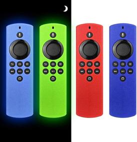 img 4 attached to 📺 [Pack of 4] Silicone Protective Case for TV Stick Lite Remote 2020 - Remote Cover for Alexa Voice Remote Lite with Lanyard/Lightweight/Anti-Slip/Shockproof