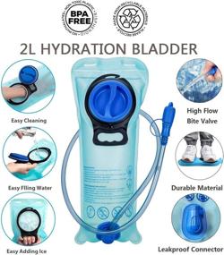 img 1 attached to Lightweight Mubasel Gear Hydration Backpack with 2L BPA Free Bladder - Keep Liquids Cool for 4 Hours - Ideal Outdoor Sports Gear for Running, Hiking, Cycling, and Skiing