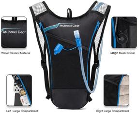 img 3 attached to Lightweight Mubasel Gear Hydration Backpack with 2L BPA Free Bladder - Keep Liquids Cool for 4 Hours - Ideal Outdoor Sports Gear for Running, Hiking, Cycling, and Skiing