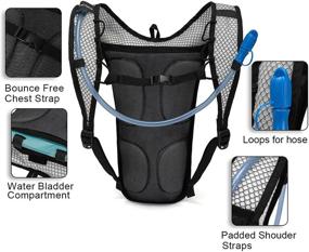 img 2 attached to Lightweight Mubasel Gear Hydration Backpack with 2L BPA Free Bladder - Keep Liquids Cool for 4 Hours - Ideal Outdoor Sports Gear for Running, Hiking, Cycling, and Skiing