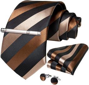 img 4 attached to Stylish DiBanGu Formal Burgundy 👔 Necktie Cufflink Men's Accessories: Elevate Your Look!