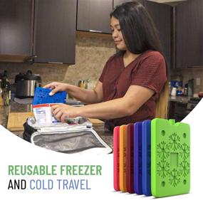 img 1 attached to 6-Piece Set of Lunch Ice Packs - Reusable Freezer and Cold Travel Packs for Bento Lunchbox, Cooler Bag - Ideal for Work, School, Picnic or Camping - Colorful, Kid-Friendly (6-Pack)