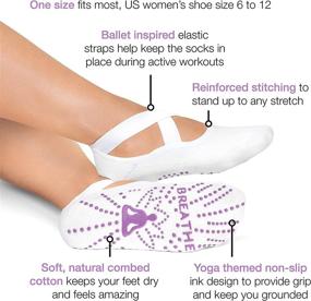 img 2 attached to Stay Balanced and Stylish with Yoga Socks for Women: Namaste, Breathe, and Sloth Designs with Non-Slip Grip