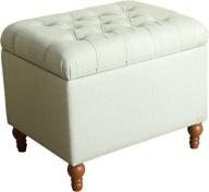 🏠 homepop upholstered button tufted storage ottoman: stylish and functional hinged lid design logo