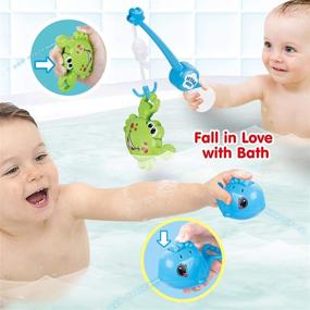 img 1 attached to 🦀 Dwi Dowellin BPA-Free Bath Toy Fishing Games with Net, No Mold Squirt Fishes and Crab, Water Table and Pool Bathtub Toy for Toddlers, Baby, Kids – Ages 1-6 Years, Girls, Boys