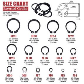 img 3 attached to 🔧 Hilitchi 150-Pcs Alloy Steel External Circlip Snap Retaining Clip Ring Assortment Kit - Sizes 4mm-28mm