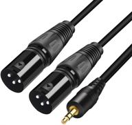 🎧 yeung qee 3.5mm trs stereo male to dual xlr male splitter patch cable - unbalanced interconnect cable, 10ft logo