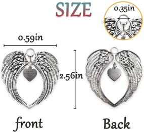 img 2 attached to Stainless Steel Angel Wings Christmas Ornaments - Bell Charm Memorial Decorations for 🔔 Loss of Loved One | Gift Box Included - Tree Decor, Home Decor Pendant