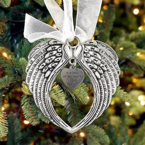 img 4 attached to Stainless Steel Angel Wings Christmas Ornaments - Bell Charm Memorial Decorations for 🔔 Loss of Loved One | Gift Box Included - Tree Decor, Home Decor Pendant