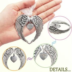 img 3 attached to Stainless Steel Angel Wings Christmas Ornaments - Bell Charm Memorial Decorations for 🔔 Loss of Loved One | Gift Box Included - Tree Decor, Home Decor Pendant