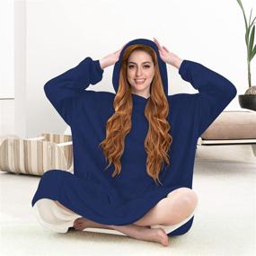 img 2 attached to Blanket Wearable Sweatshirt Oversized Pullover