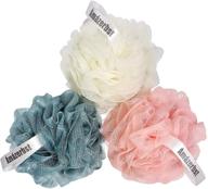 amazerbst pink loofah sponge set for women and men - pack of 3, shower loofahs logo