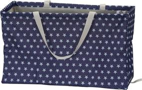 img 3 attached to 👜 Household Essentials 2240 Krush Canvas Utility Tote: Blue & White Star Design for Reusable Grocery Shopping, Laundry, and More!