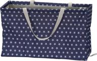 👜 household essentials 2240 krush canvas utility tote: blue & white star design for reusable grocery shopping, laundry, and more! логотип