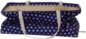 img 1 attached to 👜 Household Essentials 2240 Krush Canvas Utility Tote: Blue & White Star Design for Reusable Grocery Shopping, Laundry, and More!