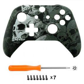 img 2 attached to 🎮 eXtremeRate Custom Xbox One S/X Controller Front Housing Shell - Lonely Skull Pattern, SoftTouch Faceplate Cover (Model 1708, Controller NOT Included)