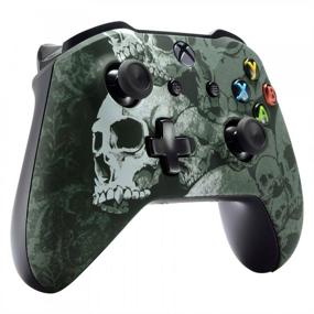img 1 attached to 🎮 eXtremeRate Custom Xbox One S/X Controller Front Housing Shell - Lonely Skull Pattern, SoftTouch Faceplate Cover (Model 1708, Controller NOT Included)