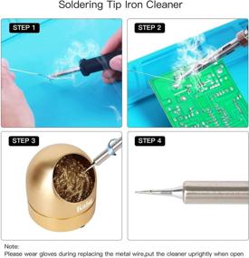 img 1 attached to 🔥 Kaisiking Soldering Iron Tip Cleaner: Soft Coiled Brass with Holder & Cleaning Wire - Perfect for Cleaning Soldering Irons and Tips