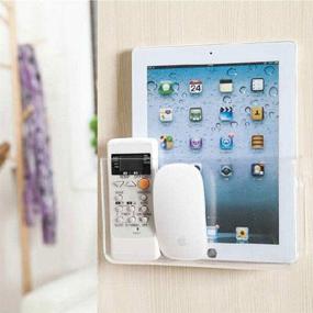 img 2 attached to 📦 Set of 3 Clear Acrylic Wall Mount Storage Organizer Boxes - Single Pocket Wall Mount Organizer - 8.6 x 4.7 x 1.7 inches