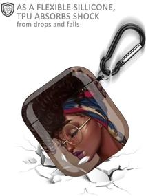 img 1 attached to 🎧 Чехол для наушников Icepos African American для Airpods - стильный и прочный защитный чехол с брелоком для зарядного кейса Apple Airpods 2/1