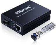 🌐 gigabit fiber media converter (sfp lx transceiver included) - single-mode lc, up to 20km reach, 10/100/1000base-tx to 1000base-lx conversion logo