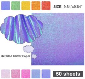 img 3 attached to UCEC Glitter Origami Paper: 50 Sheets Premium Sparkly Craft Origami in 10 Colors, Ideal for DIY Gift Box Wrapping, Birthday Party Decor and Scrapbooking - Not Easily Breakable!