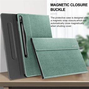 img 2 attached to 📱 Infiland Galaxy Tab S7+ Case - Mint Green, Compatible with 12.4-inch SM-T970/T975/T976 2020 Release Tablet, Auto Wake/Sleep, Multiple Angle Stand