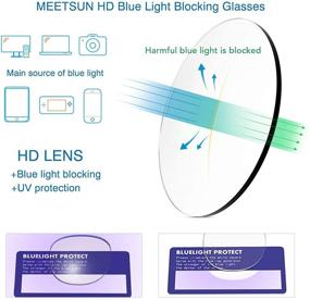 img 1 attached to Защитные очки от голубого света для предотвращения усталости глаз и головной боли в комплекте из 3 штук от MEETSUN с линзами UV400 для лучшего сна и чтения на компьютере.