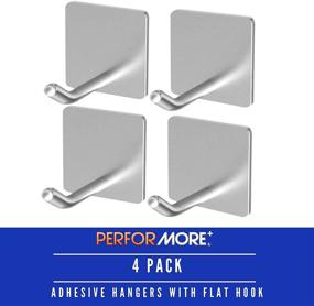 img 3 attached to Performore 4 Pack: Heavy Duty Adhesive Hanger Hooks for Hanging – Waterproof Stainless Steel Hanger Holder, Shower & Towel Hangers for Bathroom Kitchen Wall