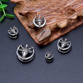 img 1 attached to COOEAR Body Jewelry: Stainless Steel Piercing Tunnels Stretchers for Women's Jewelry