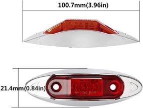 img 2 attached to NBWDY 8Pcs Red Universal Waterproof LED Side Marker Light LED Clearence Lights LED Trailer Light Truck Light 3LEDs Red Lens W/Chrome Housing For Truck Trailer RV Camper Boat ATV