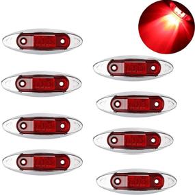 img 4 attached to NBWDY 8Pcs Red Universal Waterproof LED Side Marker Light LED Clearence Lights LED Trailer Light Truck Light 3LEDs Red Lens W/Chrome Housing For Truck Trailer RV Camper Boat ATV