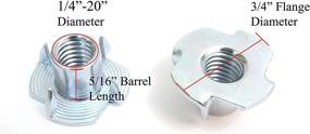 img 3 attached to 🔩 High-Quality 1/4"-20 T-Nuts (100pc) by Bolt Dropper – Pronged Tee Nut for Wood, Rock Climbing Holds, Cabinetry