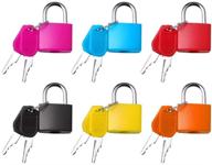 🔒 secure your belongings with 6 pcs suitcase locks - multicolor metal padlocks for luggage, school, and gym with keys logo