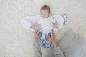 img 2 attached to 👶 Soft Cotton Swaddle Blanket Set of 4 for Infants, Boys, and Girls (0-3 Months) by BaeBae Goods: Adjustable Baby Swaddling Wrap