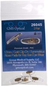 img 2 attached to 👓 GMS Optical 17mm PVC Clip-on Nose Pads for Ray Ban Sunglasses and Eyeglasses (2 Pairs, Gold)