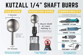 img 2 attached to 🪚 Kutzall Extreme Sphere Rotary Burr 1⁄4" Shaft, Very Coarse - Woodworking Attachment for Bosch, DeWalt, Milwaukee, Makita Tools - Tungsten Carbide Head, 1" Diameter