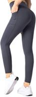 👖 lisjoy women's high waisted black leggings with pockets for workout - tummy control yoga pants, compression, full length gym tights логотип