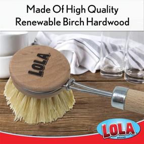 img 1 attached to Lola Products: Tampico Vegetable & Dish Brush - The Original Small Head (2 Inch) made from Eco-Friendly Birch Wood - Washable, Long Lasting, and Reusable - Easy Head Replacement for Improved SEO.
