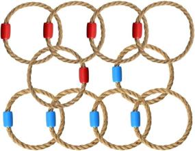 img 4 attached to 🎯 Premium OUTOSS Ring Toss Set: Perfect for Outdoor & Indoor Fun with Hemp Rope (10-Inch Size)