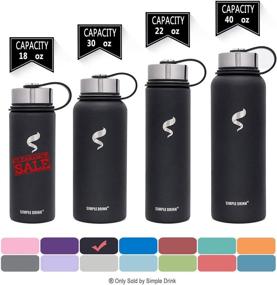 img 3 attached to 🥤 Simple Drink Stainless Steel Insulated Water Bottle: Reusable Wide Mouth Metal Flask for Sports & Travel - Keeps Drinks Cold 24 Hrs & Hot 12 Hrs!