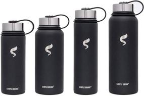 img 4 attached to 🥤 Simple Drink Stainless Steel Insulated Water Bottle: Reusable Wide Mouth Metal Flask for Sports & Travel - Keeps Drinks Cold 24 Hrs & Hot 12 Hrs!