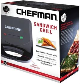 img 1 attached to 🥪 Chefman Electric Sandwich Maker: Non-Stick Griddle for Perfect Grilled Cheese - Dual Sandwich Capacity, Easy Clean, Cool Touch Handles