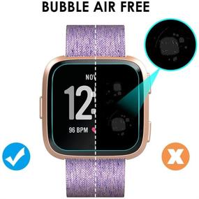 img 2 attached to 📱 NANW [4-Pack] Закаленное стекло для защиты экрана Fitbit Versa/Versa Lite (не Versa 2) - Водонепроницаемый чехол для защиты экрана умных часов