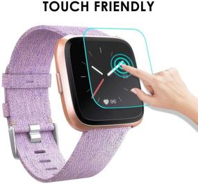 img 1 attached to 📱 NANW [4-Pack] Закаленное стекло для защиты экрана Fitbit Versa/Versa Lite (не Versa 2) - Водонепроницаемый чехол для защиты экрана умных часов